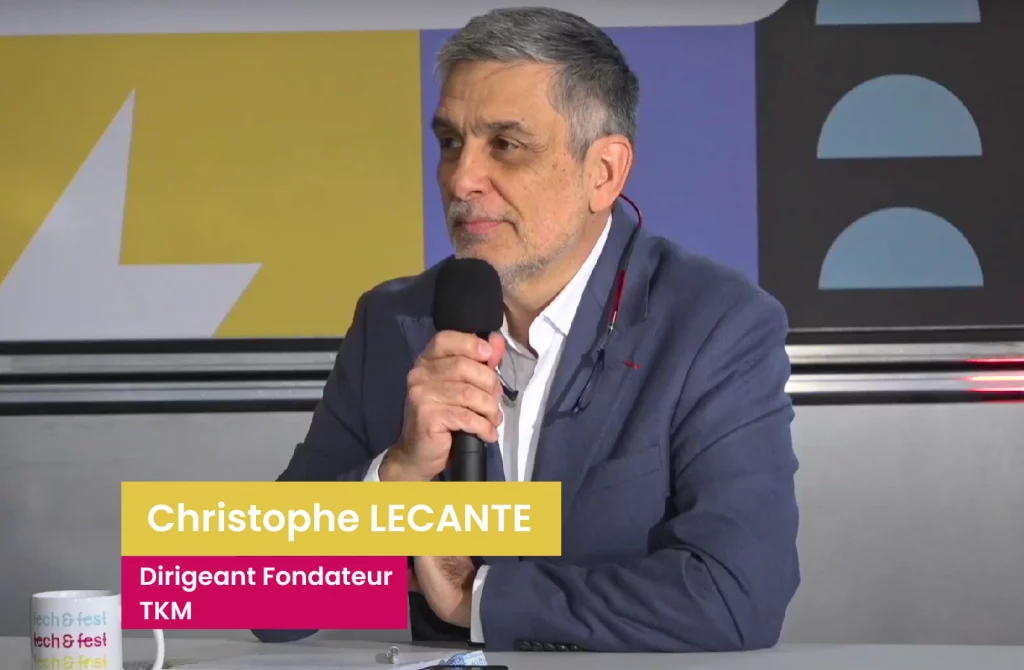 Photo of Christophe Lecante, founder of TKM during his intervention at Tech and Fest